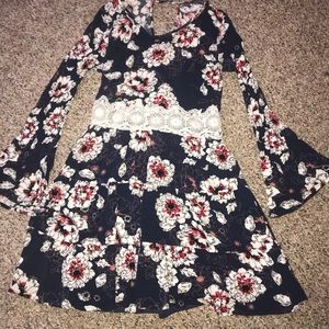 Floral shirt dress